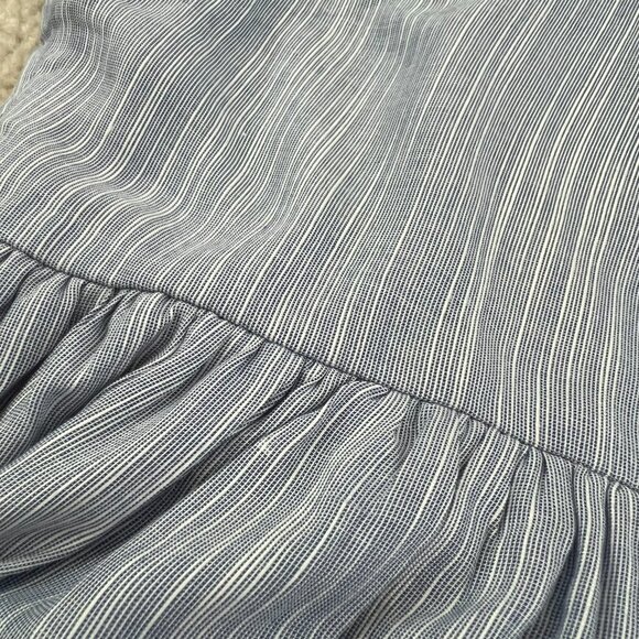 Francesca’s Mi Ami Blue White Eyelet Embroidered Mini Dress S With Bow Tie Strap - Picture 12 of 14